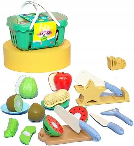 Kinder-Set zum Gemüseschneiden mit Körbchen