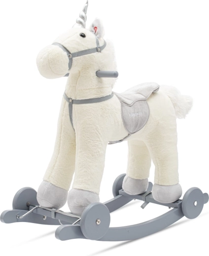Schaukel-Einhorn mit Melodie und Rädern BABY MIX, weiß