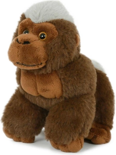 Sitzende Plüschgorilla, braun, 14 × 17 cm