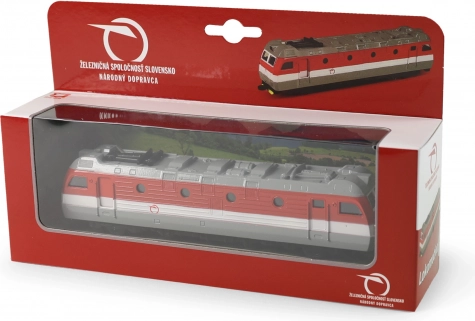 Metalllokomotive Rot und Grau 17 cm