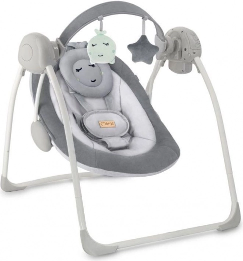 Elektrische Babywippe mit Melodien MOMI Liss – grau