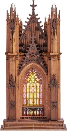 RoboTime Rolife 3D-Holzpuzzle „Gotische Kathedrale Twin Tower“ mit LED