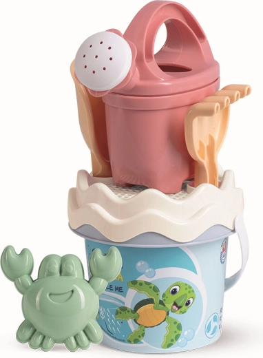 Androni recyceltes pastellfarbenes Sandspiel-Set mit Gießkanne – klein, Ozean