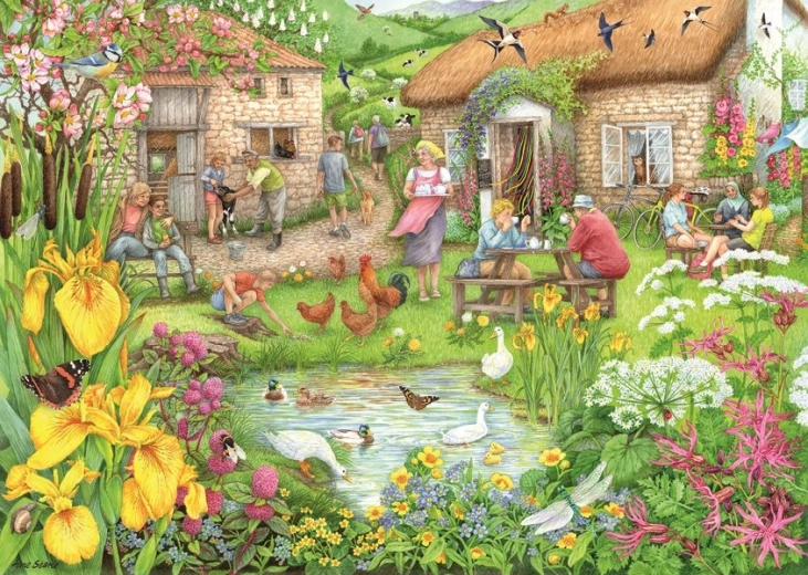 Puzzle Bauernhof-Café im Tal 1000 Teile
