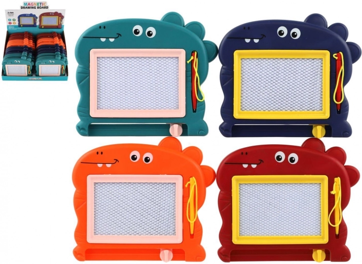 Magnetische Zeichentafel für Kinder in Dinosaurierform, 4 Farben