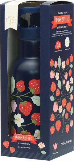 A Little Lovely Company Edelstahl-Trinkflasche 500 ml – Erdbeeren