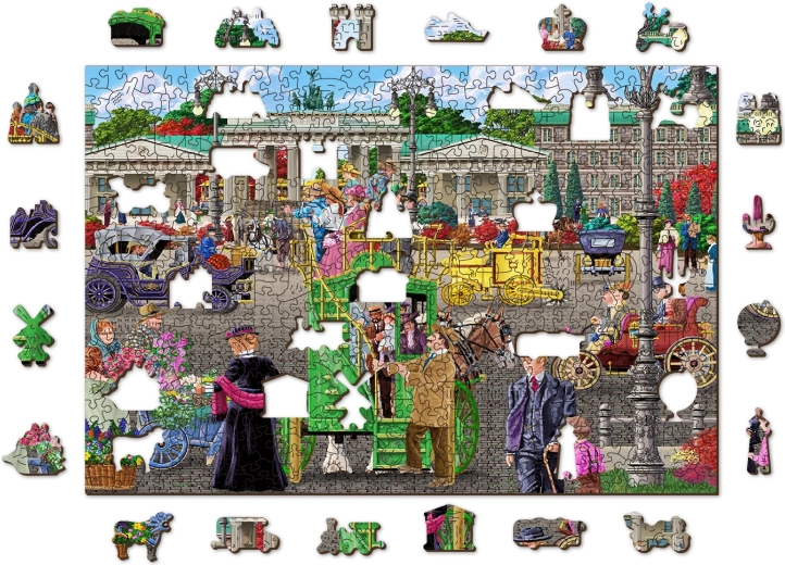 Holz-Puzzle mit Figuren - Pariser Platz in Berlin