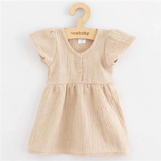 Kinder-Musselinkleid New Baby beige 74 (6–9 Monate)