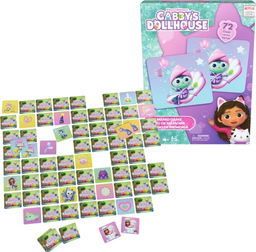Gabby’s Dollhouse Memo-Spiel – Gabbys Katzenhäuschen, 72 Karten