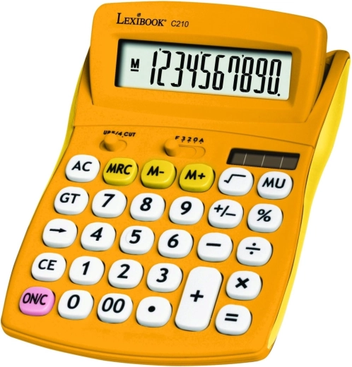 Lexibook Taschenrechner im Taschenformat, 10-stellig, mit Silikonoberfläche – Gelb