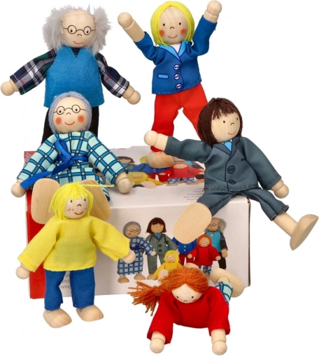 Goki Familienpuppen für das Puppenhaus, Set 6 Stk.