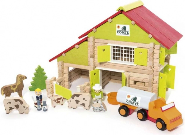 Jeujura Holzbaukasten 180 Teile Große Farm