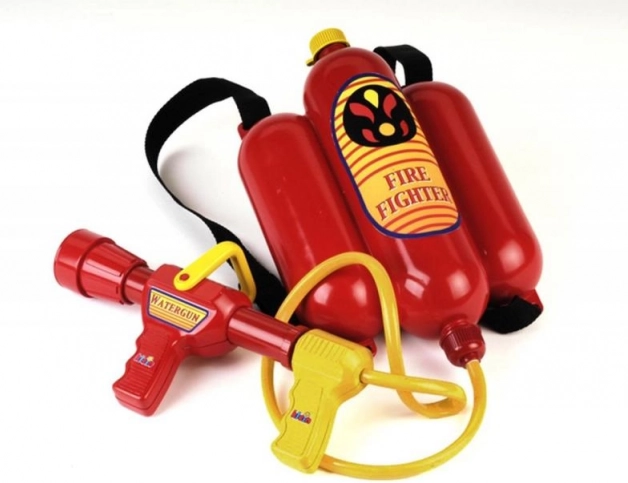 Gasbetriebener Feuerwehr-Rucksack mit Wasserpistole KLEIN