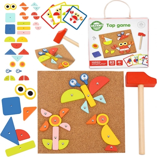 Woopie Green Holzspielzeug zum Hämmern mit Hammer