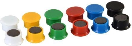 Farbige Magnete 13 mm, Farbmix, 14 Stk.
