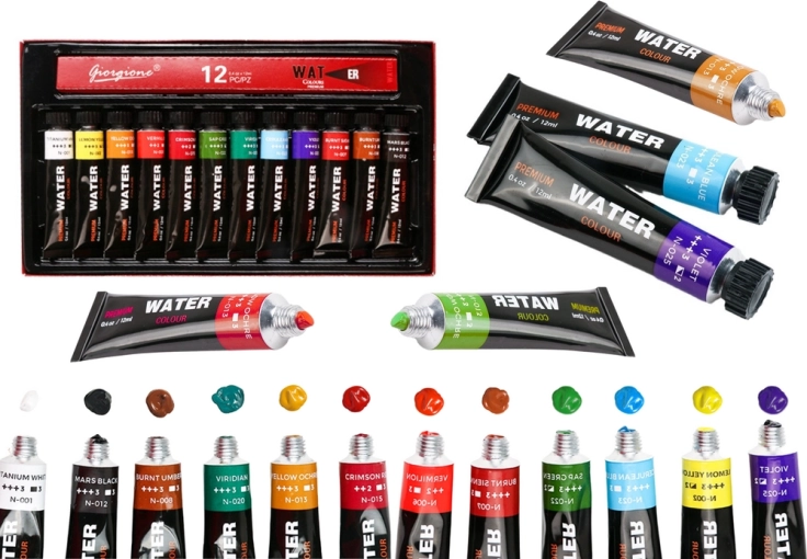 Acrylfarbenset in Tuben – 12 Farben