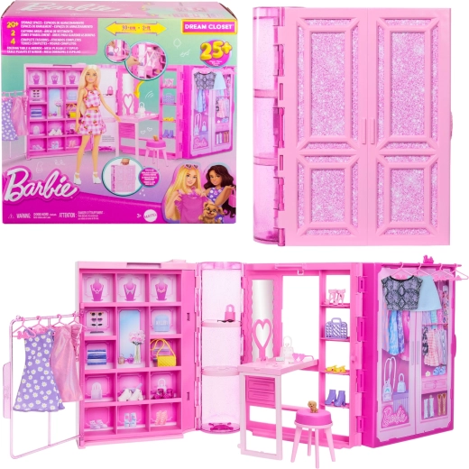 Barbie tragbarer Dream Closet Traumkleiderschrank mit mehr als 25 Accessoires