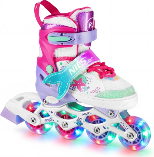 Kinder-Inlineskates 4-in-1 mit LED-Rollen NILS Fun Mazzy – M (35–38)
