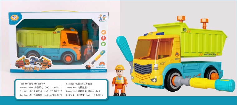 Zerlegbares Kinder-Kippauto mit Sound- und Lichteffekten