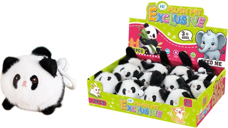 Plüsch-Anhänger zum Aufziehen, Panda mit Glöckchen – 1 Stück