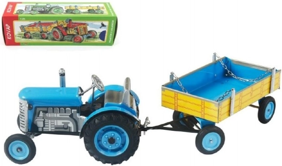 Traktor Zetor mit Blauem Anhänger