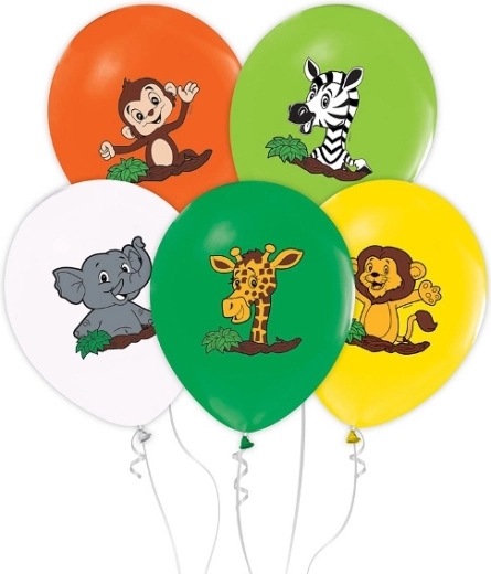 Safari-Luftballons mit Aufdruck – 5 Stück
