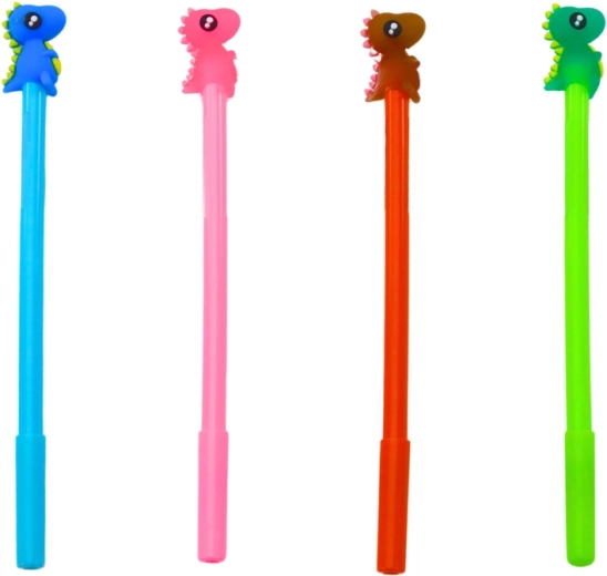 Dinosaurier-Kugelschreiber mit Stopp, schwarze Mine, Mix Rosa Blau 0,5 mm