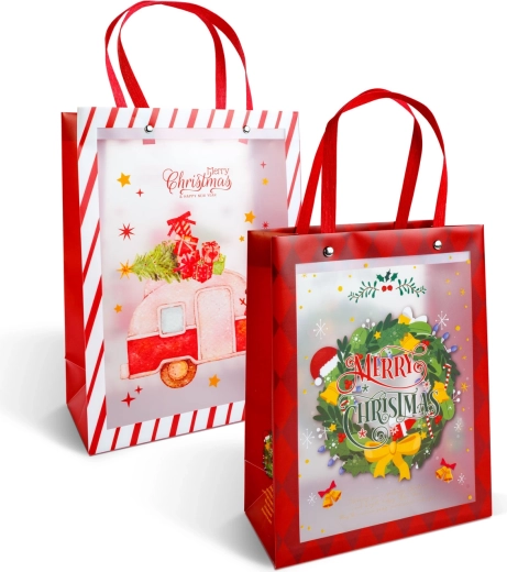 Weihnachtliche Geschenktüte mit Motiv – 1 Stück