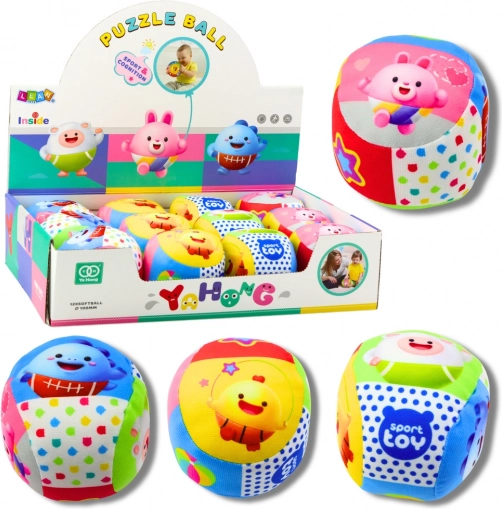 Bunter weicher Ball mit Rassel für Babys 9 cm