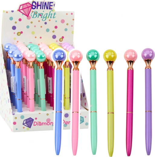 Eleganter Kugelschreiber mit Perle und blauer Tinte