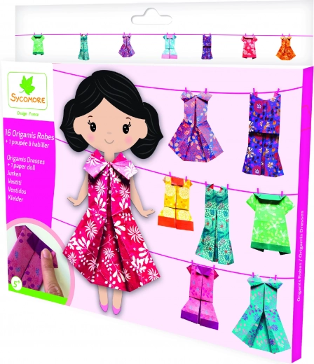 Pockets Origami-Kleidchen für Papierpuppe