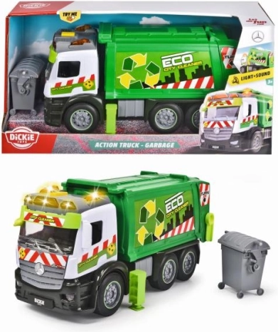 Mercedes Müllwagen mit Licht und Sound, 26 cm