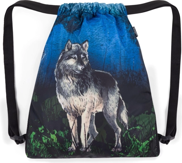 Bagmaster Schulbeutel für Hausschuhe und Turnen Lumi Wolf