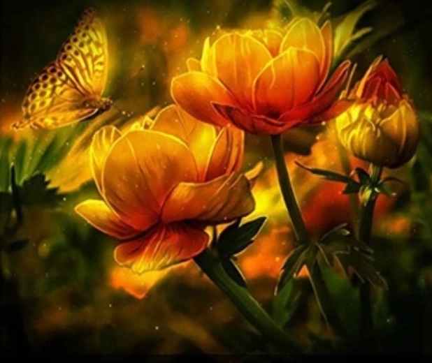 Norimpex Malen nach Zahlen Blumen 40 × 50 cm