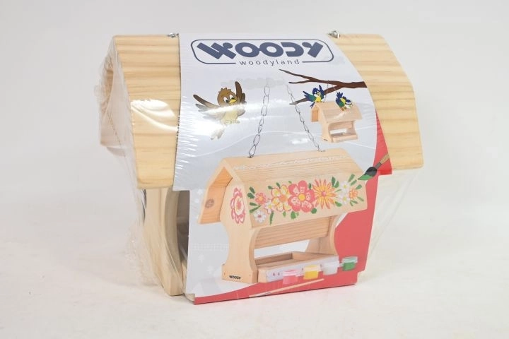 WOODYLAND Holz-Vogelfutterhaus zum Bemalen