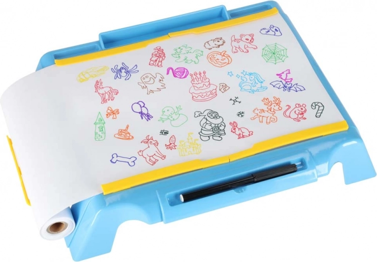 Alles griffbereit: Fach für Stifte und Papierrolle