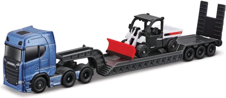 Maisto Mini-Baumaschinen-Set mit großem Sattelzug
