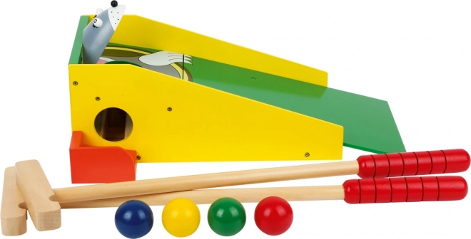 Kleiner Fuß Holzminigolf mit Maulwurf