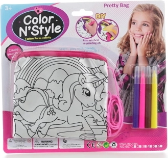 Ausmal-Tasche mit Einhorn für Kinder