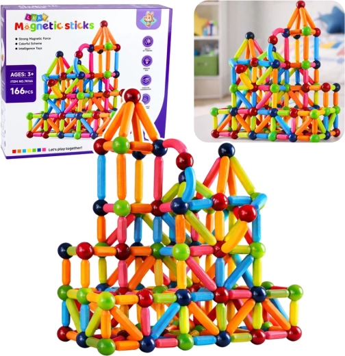 Magnetische Konstruktionsspielzeug Sticks 166 Stk.