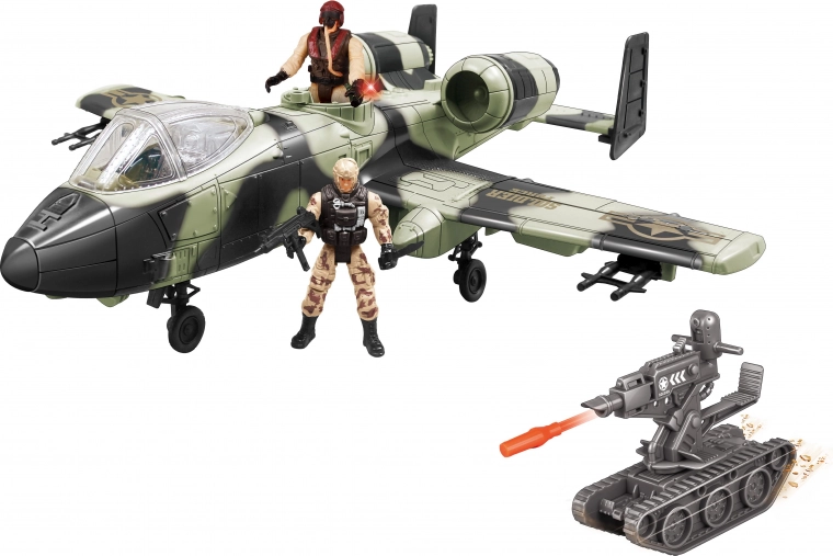 Flugzeug mit Figuren und Effekten