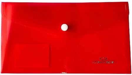 Dokumentenmappe mit Druckknopf DL transparent rot CONCORDE