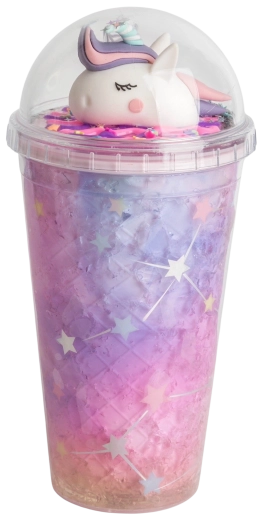 Becher mit Deckel und Trinkhalm Einhorn 480 ml