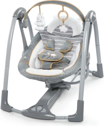 Ingenuity Reise-Konvertible Baby-Schaukel mit Melodien Bella Teddy, 0–9 kg