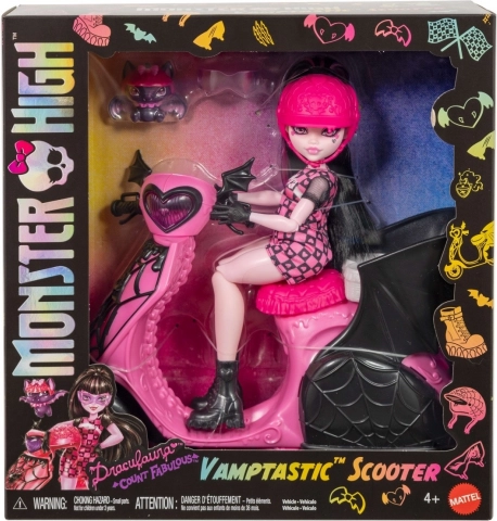 Monster High Draculaura mit Vampir-Roller und Fledermaus