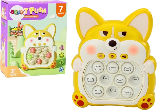 Konsole Pop-It Fuchs mit 7 Spielmodi gelbes sensorisches Spielzeug