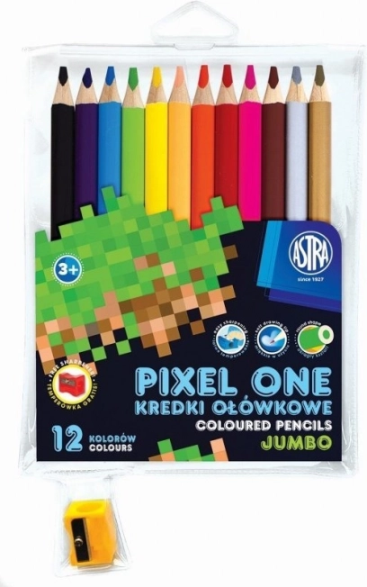 ASTRA Buntstifte Pixel One Jumbo 12 Stk. mit Anspitzer