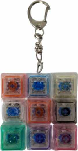 Anti-Stress-Anhänger mit mechanischem Klick-Button und LED-Beleuchtung