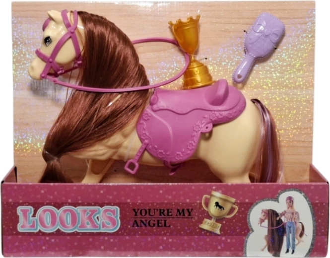 Zubehör für die Puppe: Pferd mit Zubehör - 1 Stück