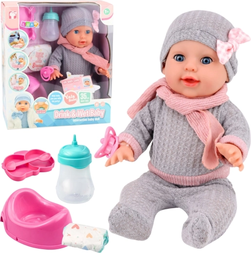 Interaktive Pinkelpuppe 35 cm mit Zubehör – Flasche und Töpfchen